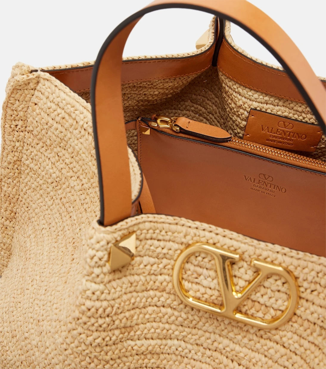 Valentino Garavani - VLogo Medium raffia tote bag