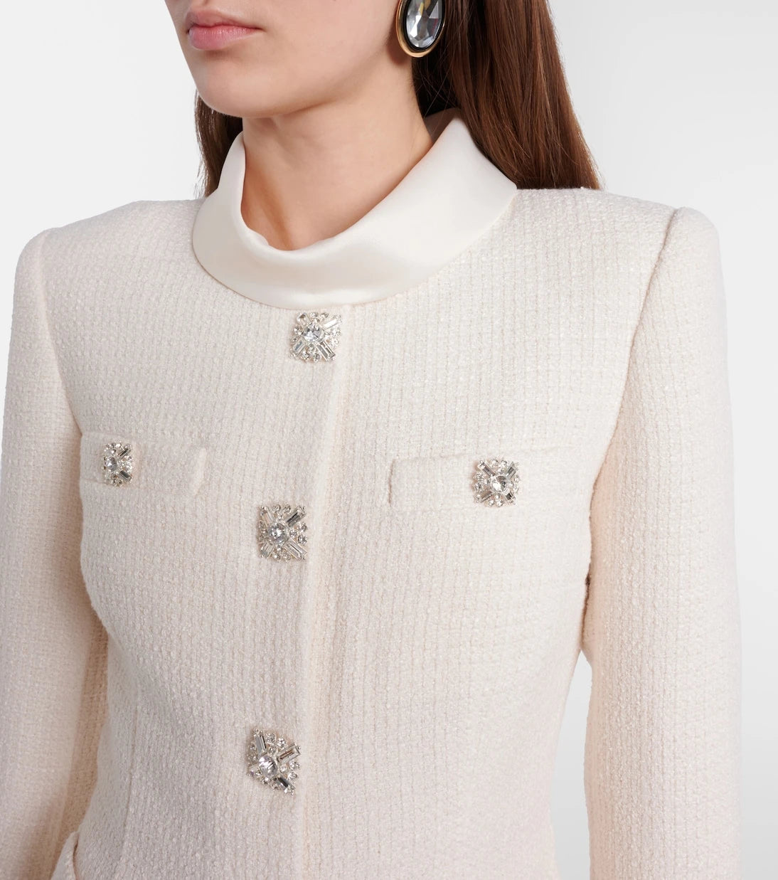 Self-Portrait - Embellished tweed minidress