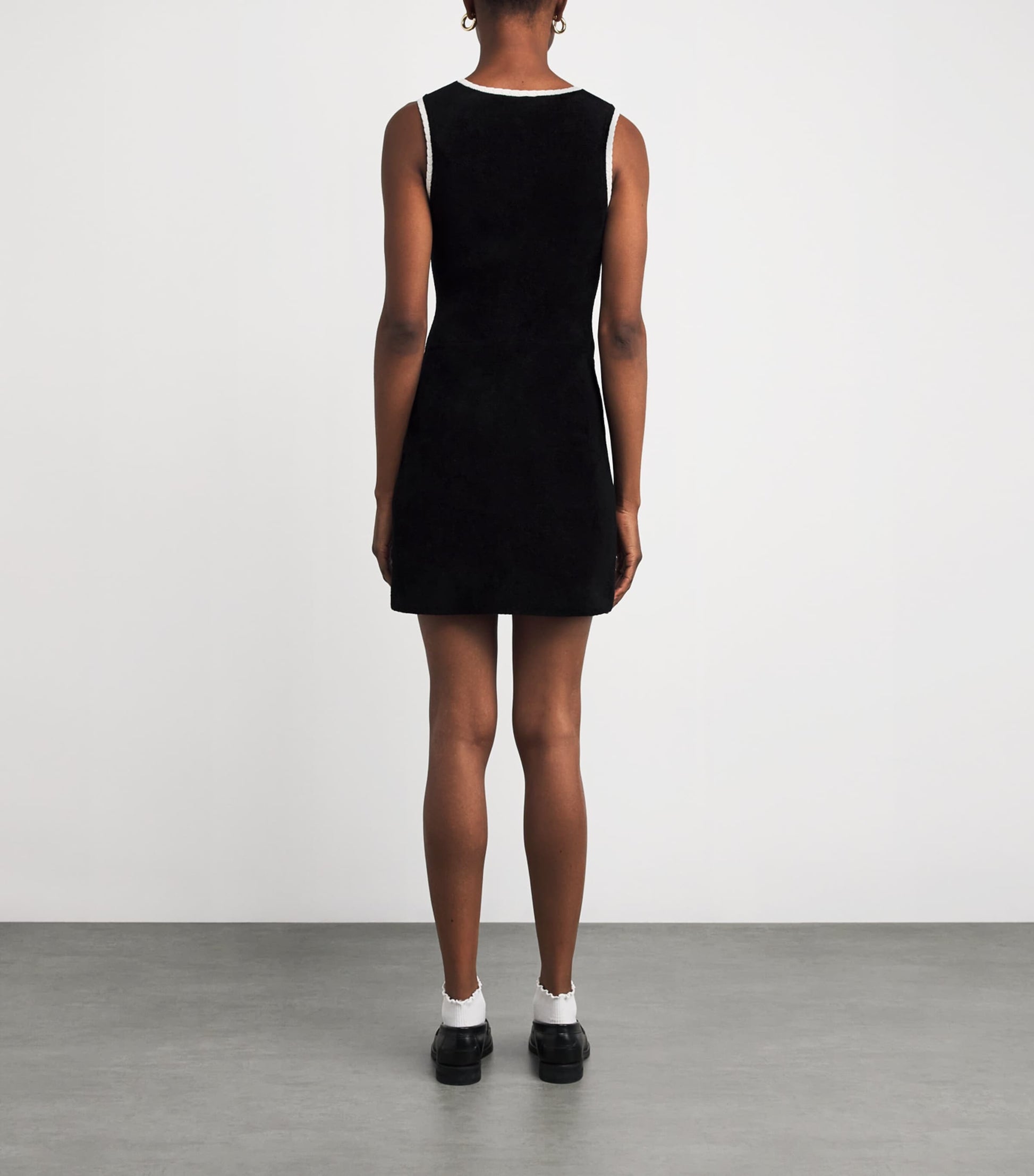 Sandro Paris Black Velvet Knit Mini Dress