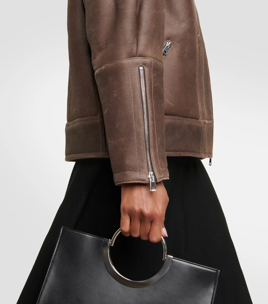 Blancha - Shearling-trimmed leather jacket