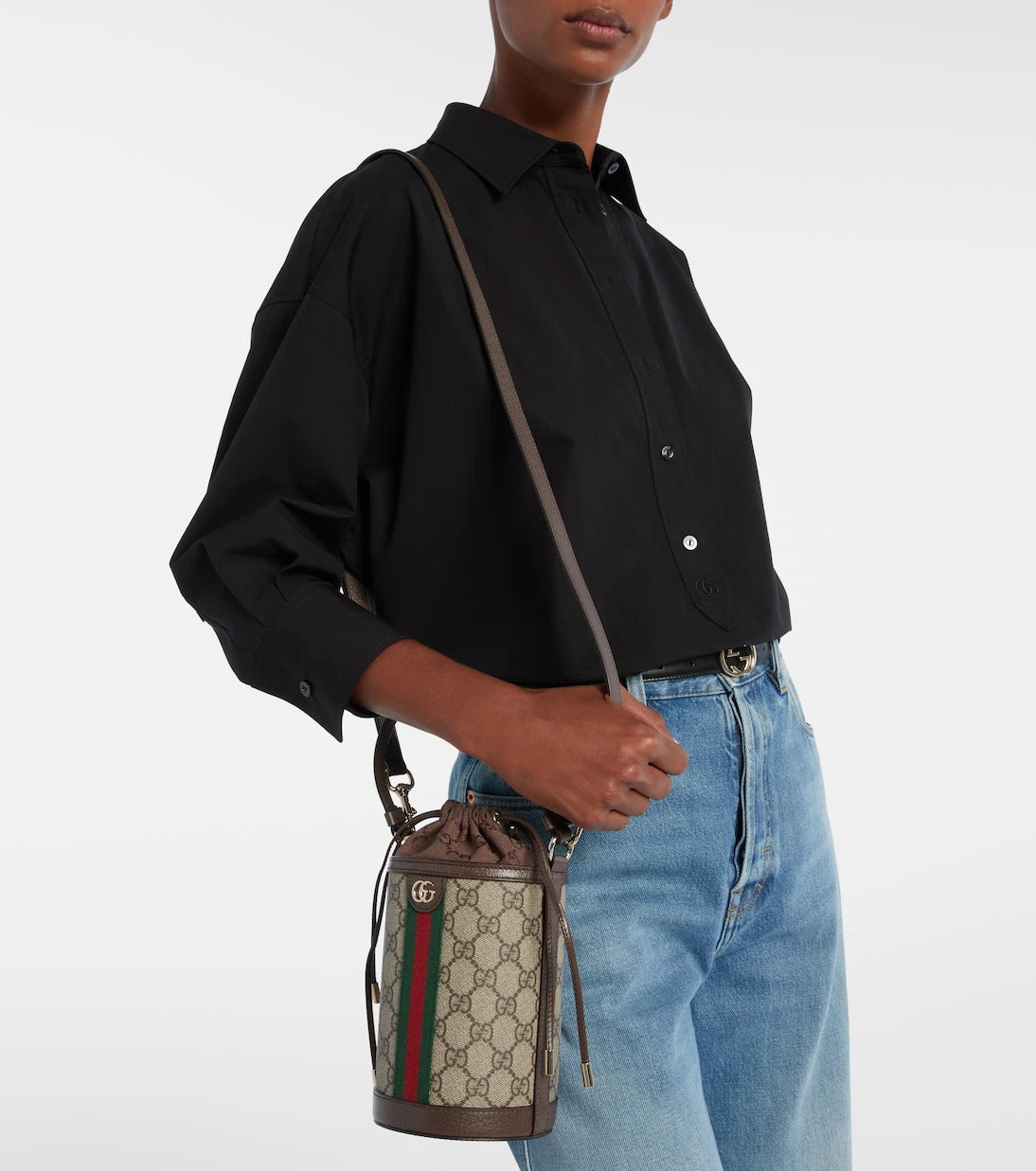 Gucci - حقيبة دلو أوفيديا GG صغيرة