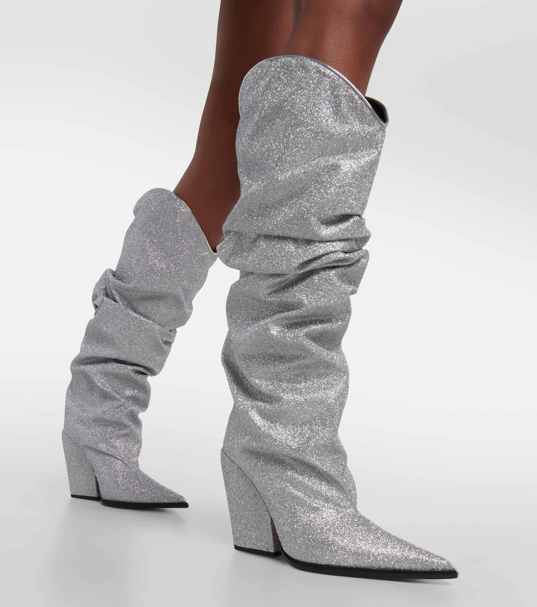 Alexandre Vauthier - Glitter knee-high boots