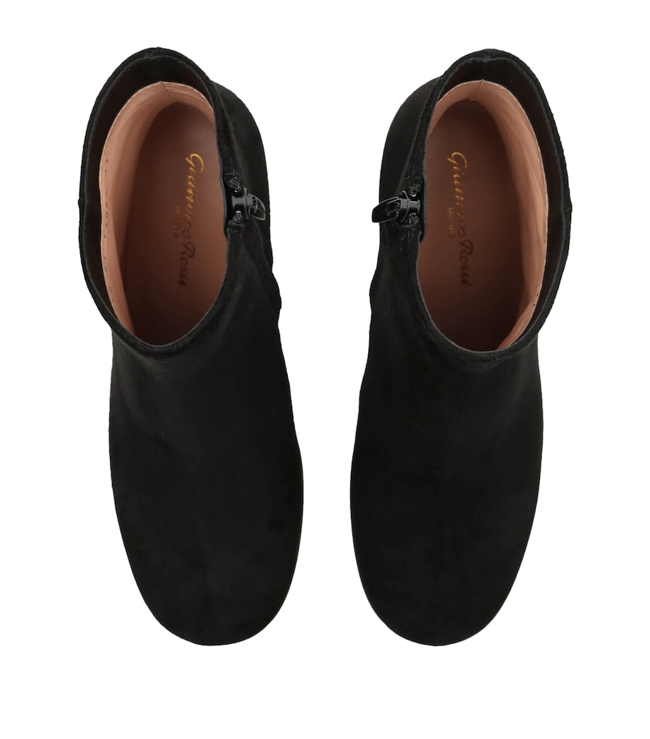 Gianvito Rossi Black Suede Camoscio Stivale Ankle Boots 70