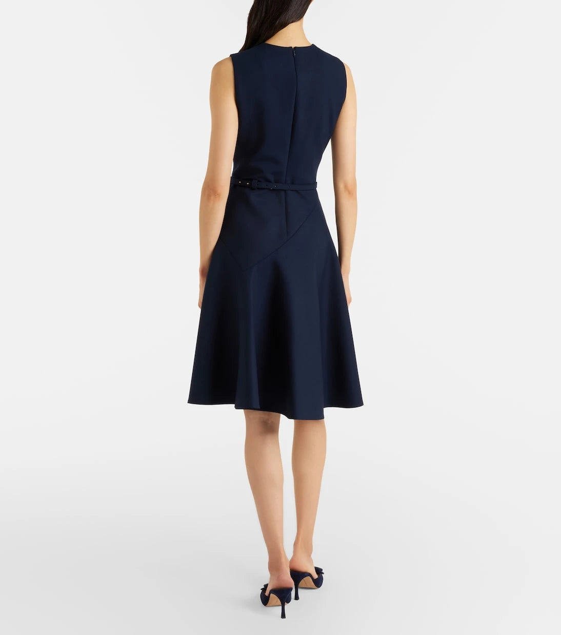 Oscar de la Renta - Belted wool-blend midi dress