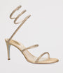 René Caovilla Beige Satin Embellished Cleo Sandals 80
