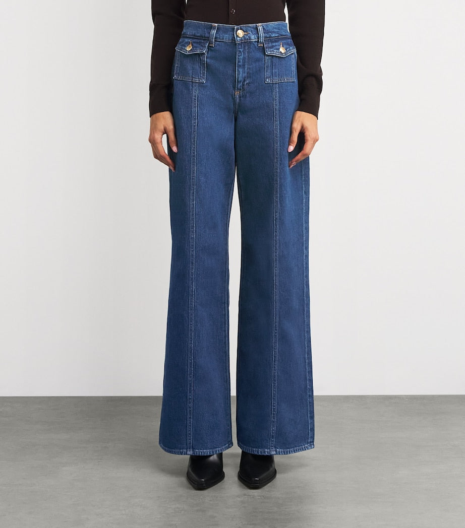 Patched-Pocket Lotta Flared Jeans