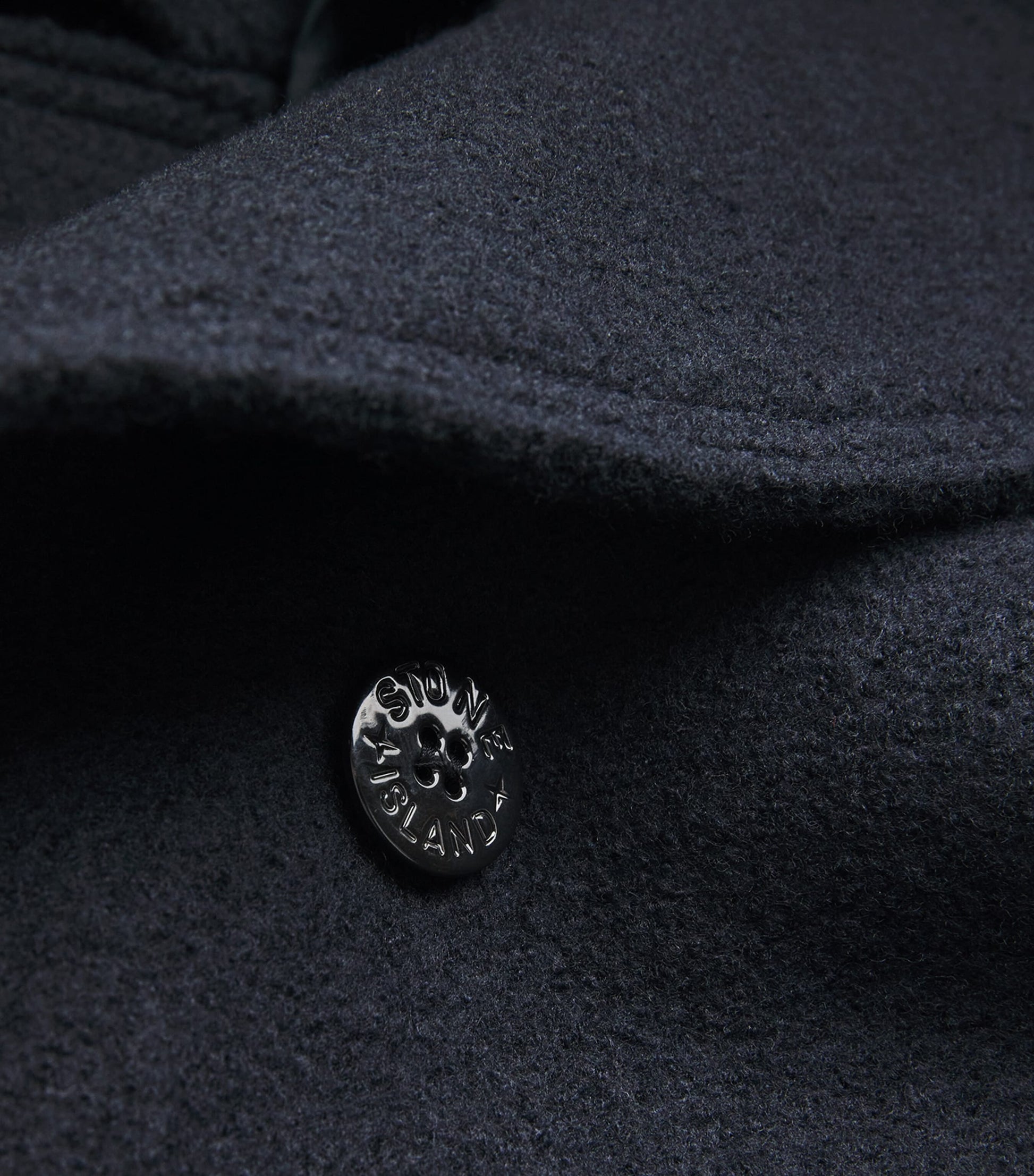 Stone Island Navy Wool Felted Compass Pea Coat