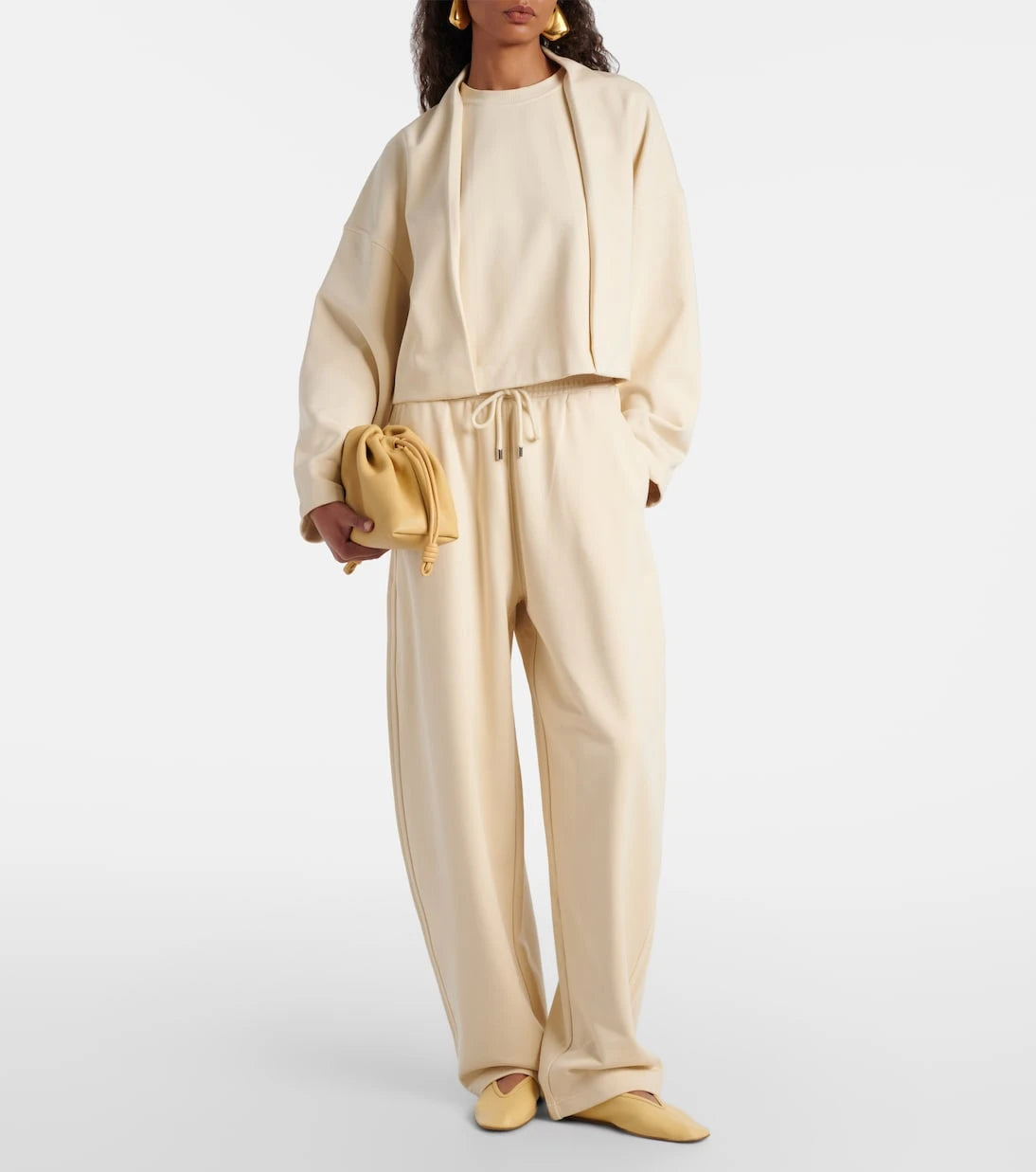 Sportmax - Cotton-blend jersey wide-leg sweatpants