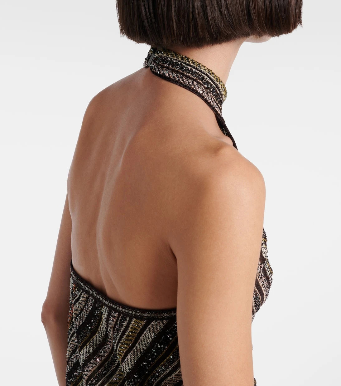 Missoni - Striped sequined halterneck top