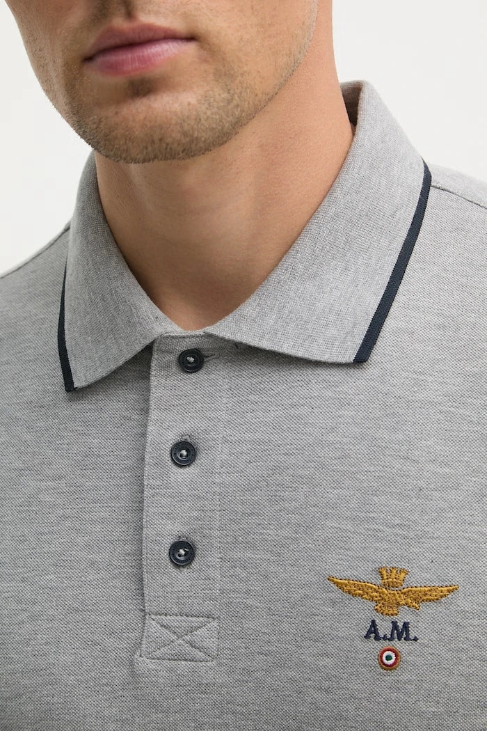 Aeronautica Militare тениска с яка мъжка от памук