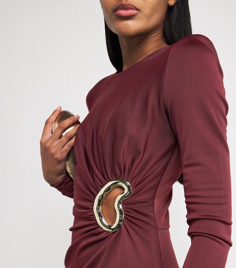 Rebecca Vallance Burgundy Cut-Out Mischa Maxi Dress
