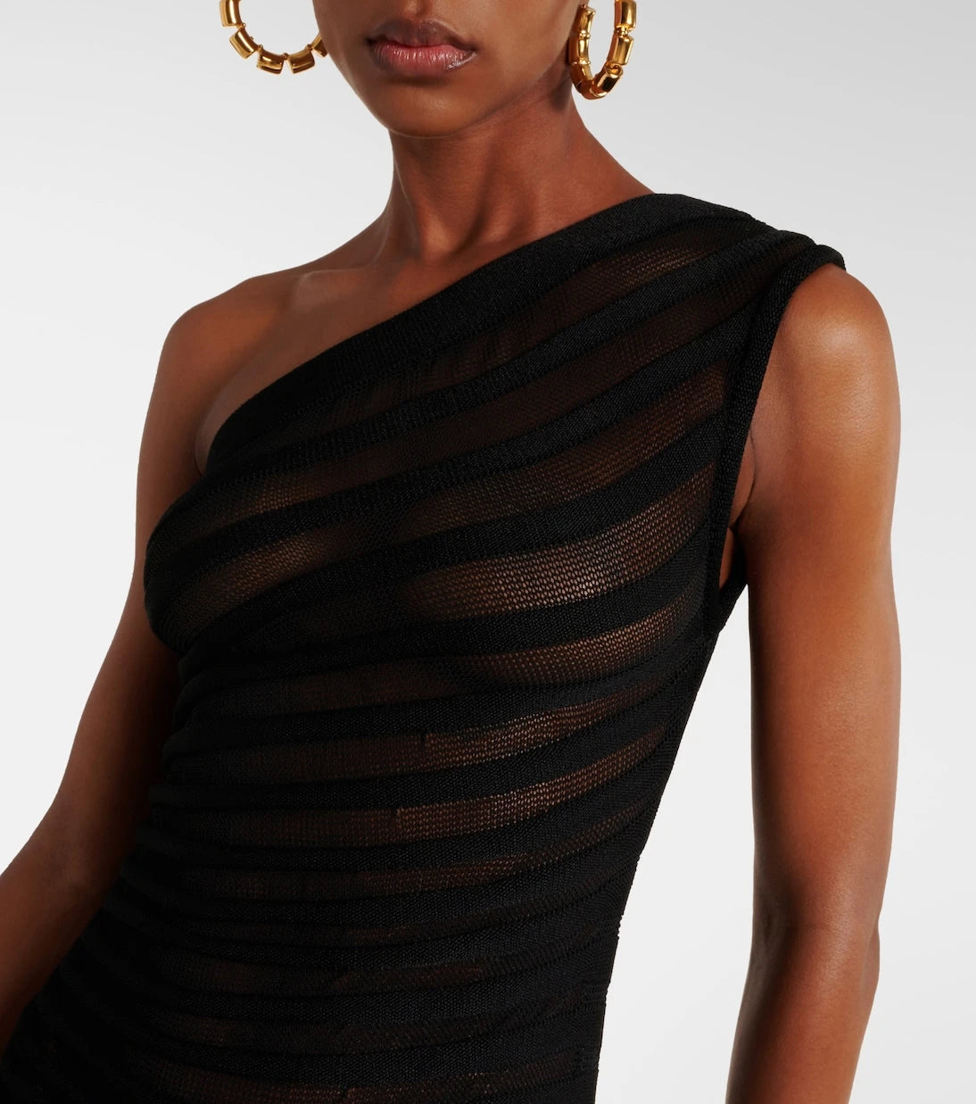 Alaïa - فستان قصير مزموم محبوك