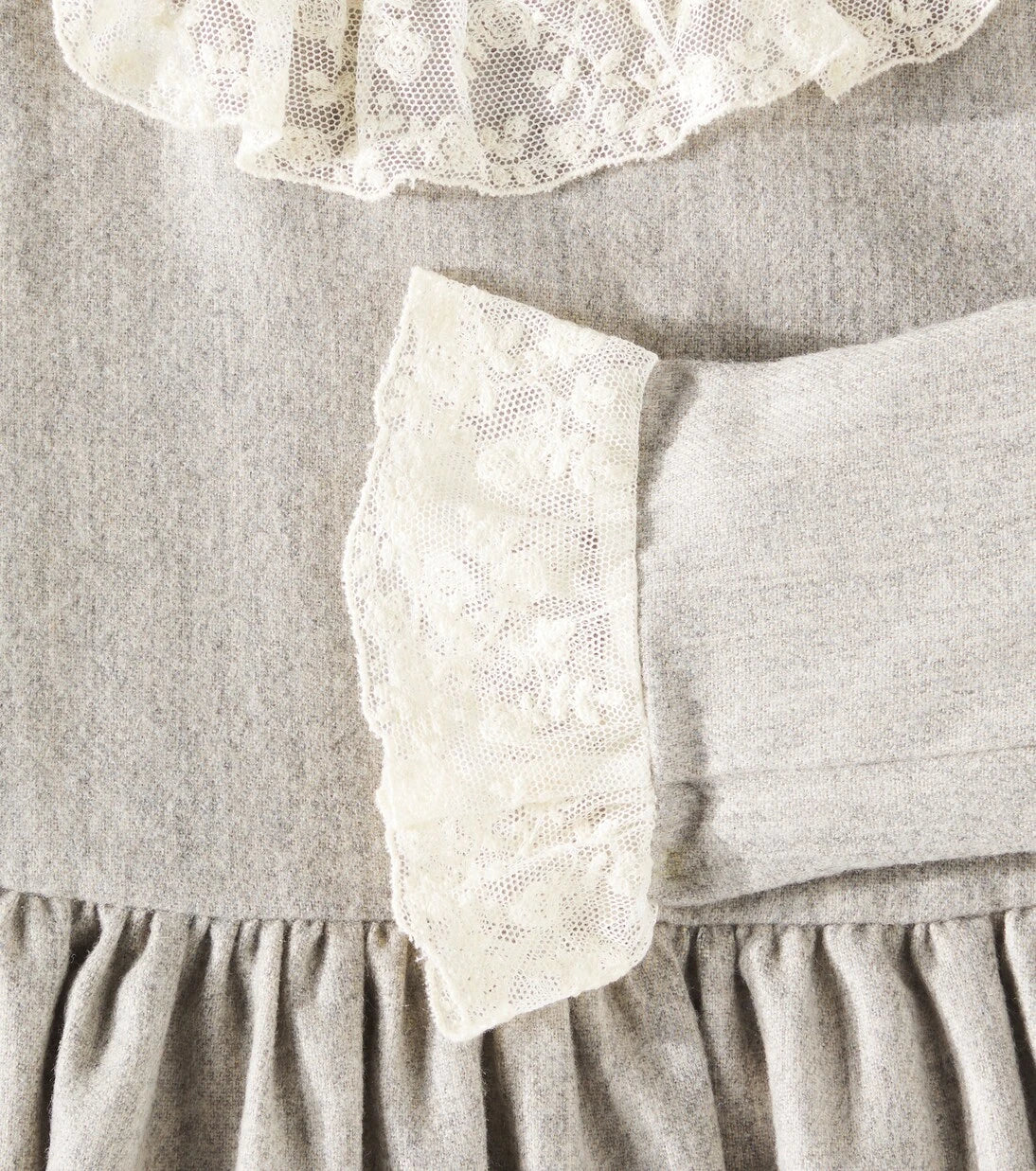 Bonpoint - Flavie tulle-trimmed flannel dress