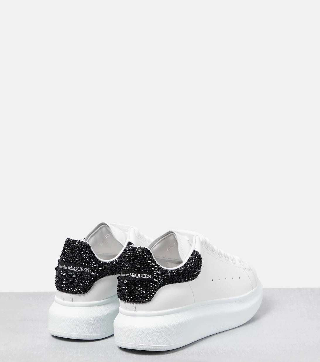McQueen - Oversized embellished leather sneakers