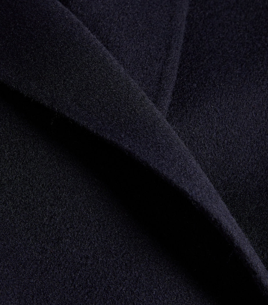 Joseph Navy Wool-Cashmere Long Cenda Coat