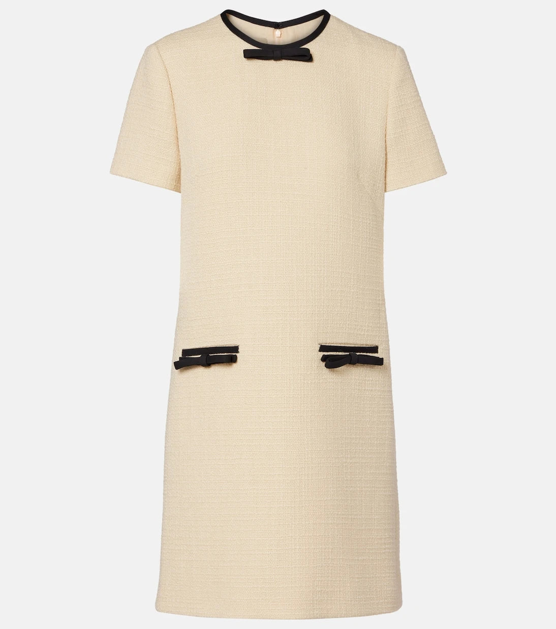 Valentino - Bow-detail wool-blend tweed minidress