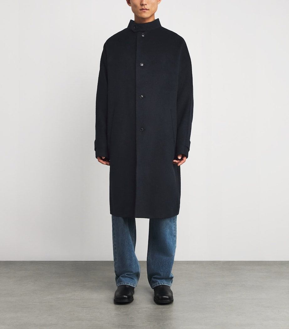 System Navy Wool-Alpaca Overcoat