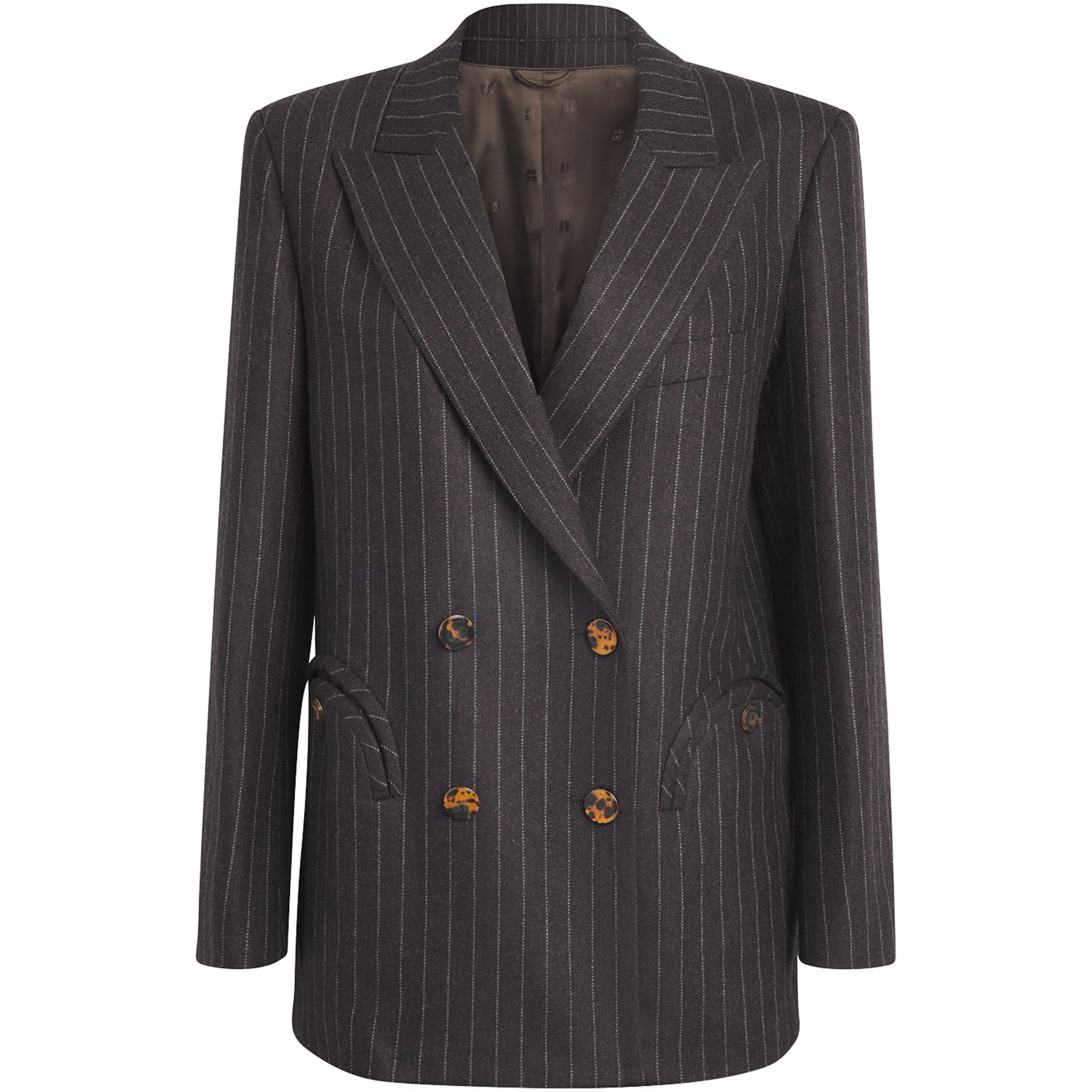 Blazé Milano Brown Wool-Cashmere Everynight Double-Breasted Blazer