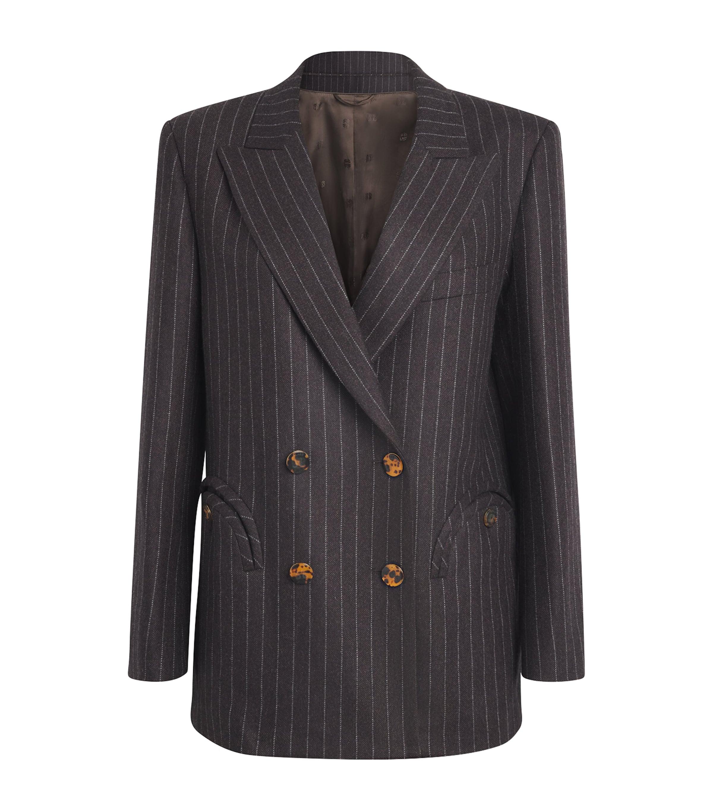 Blazé Milano Brown Wool-Cashmere Everynight Double-Breasted Blazer