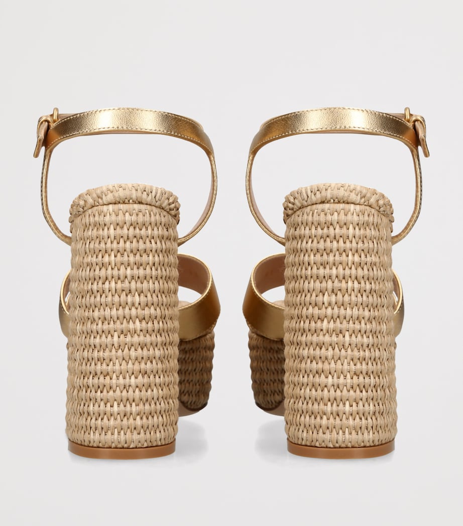 Nappa-Raffia Bebe Platform Sandals 70