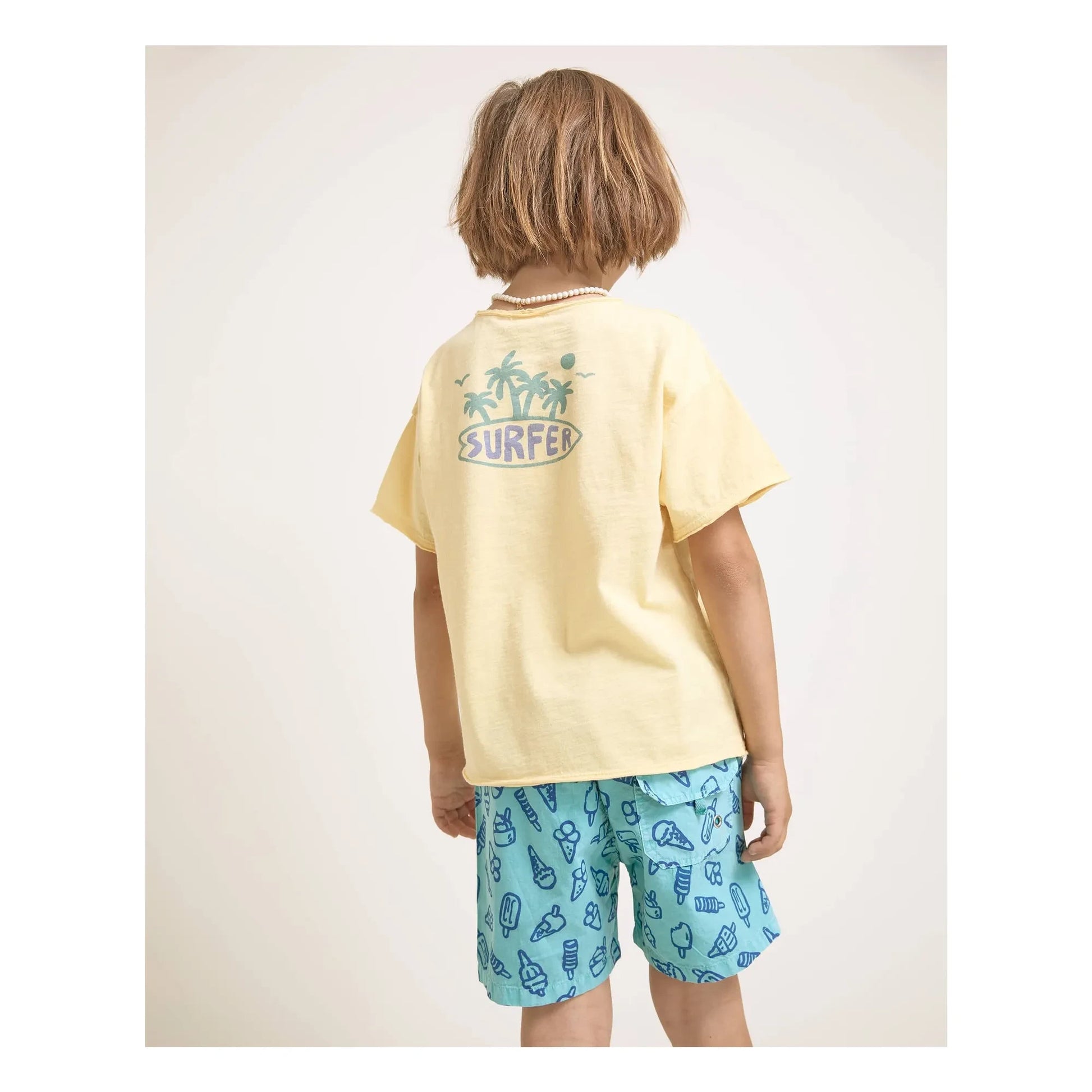Búho - Short de Bain Glaces Coton Bio | Turquoise