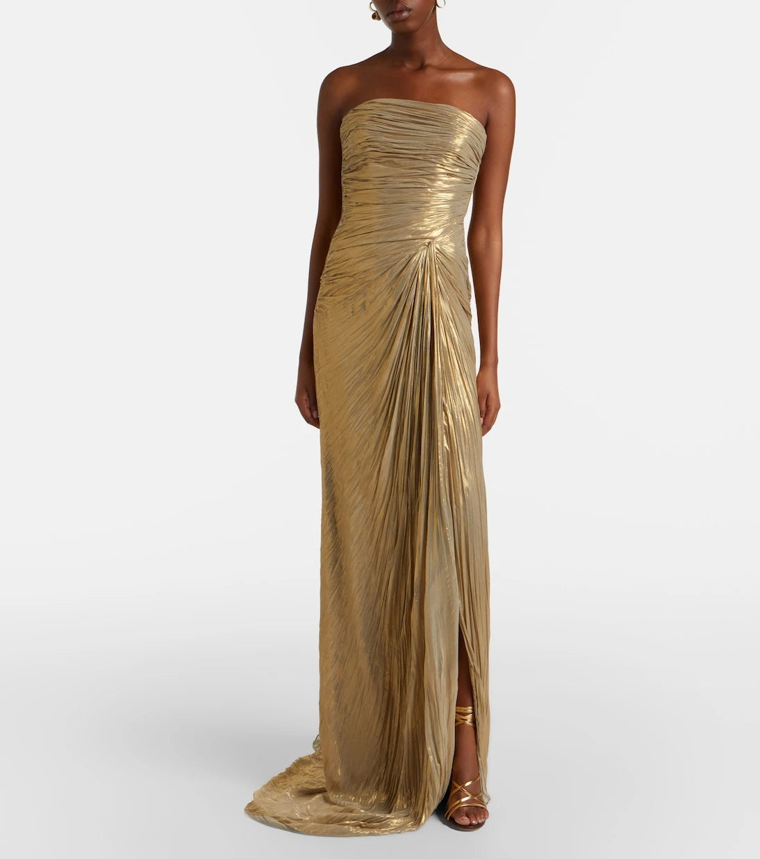 Marmar Halim - Caped pleated bustier gown