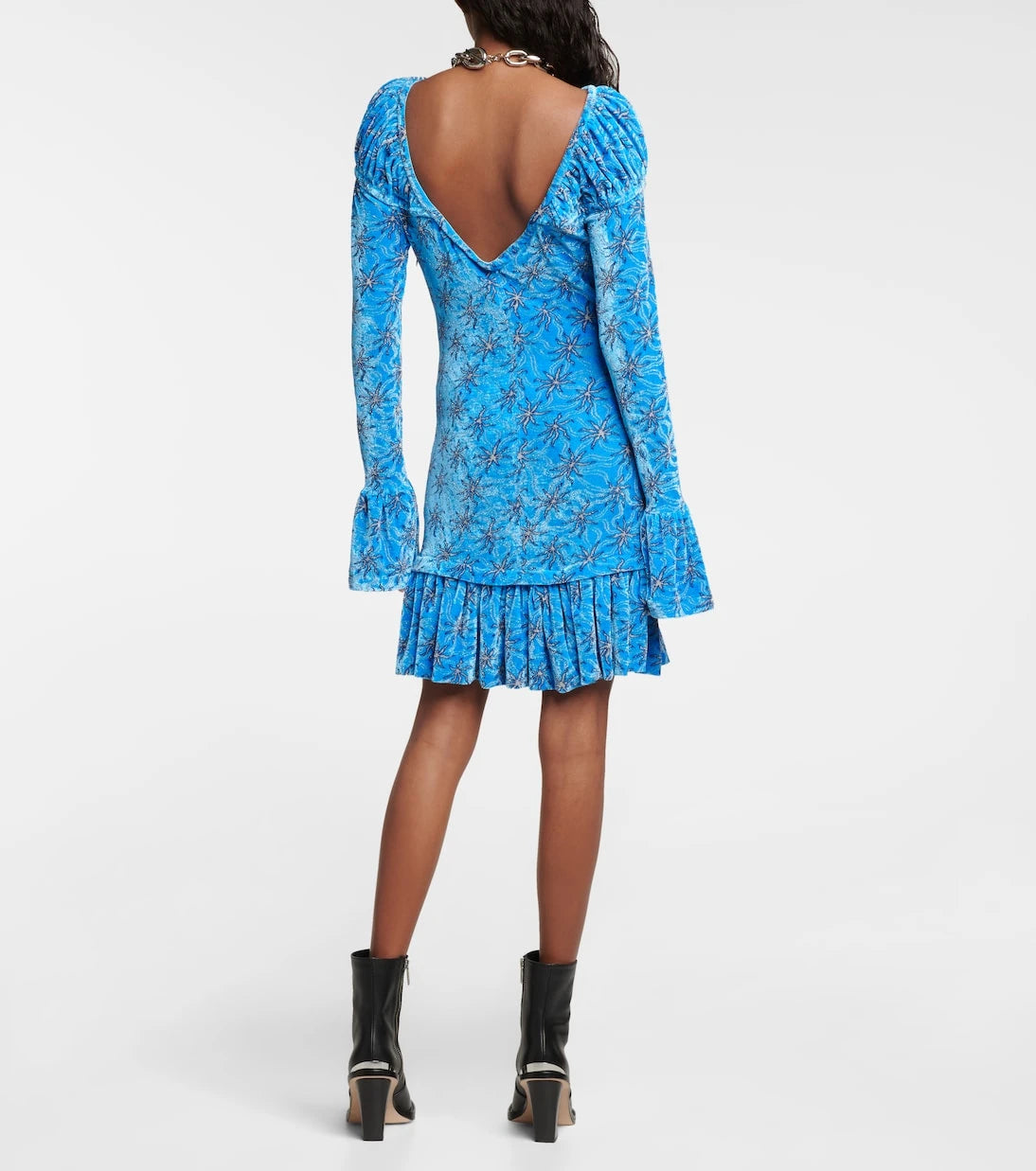Rabanne - Floral velvet minidress