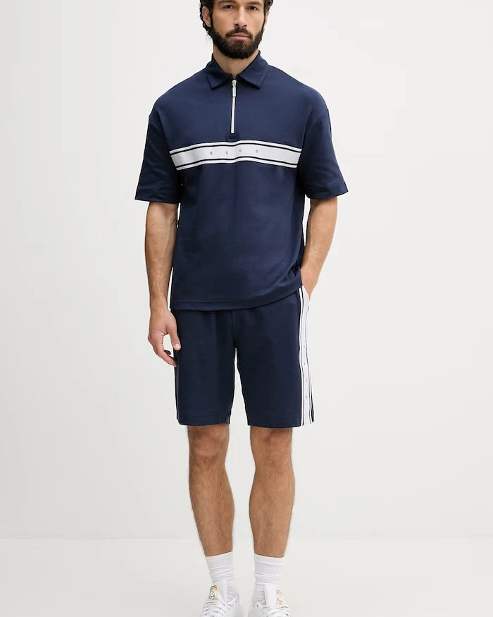 HUGO erkek pamuklu NAUTIX ZIP POLO