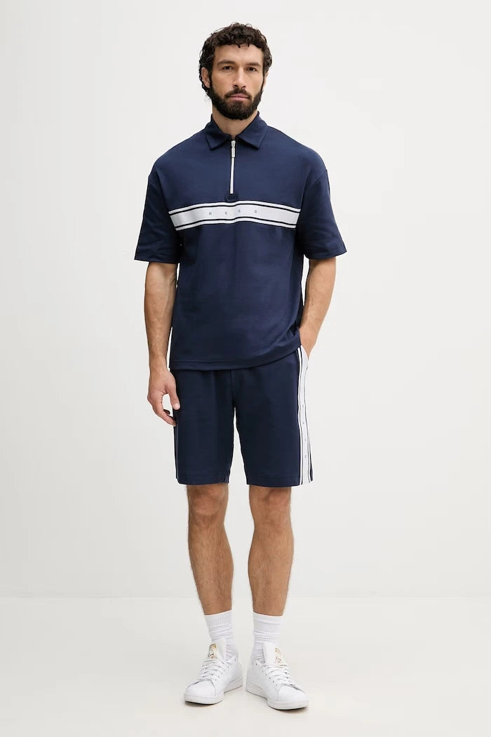 HUGO мъжки с памук NAUTIX ZIP POLO