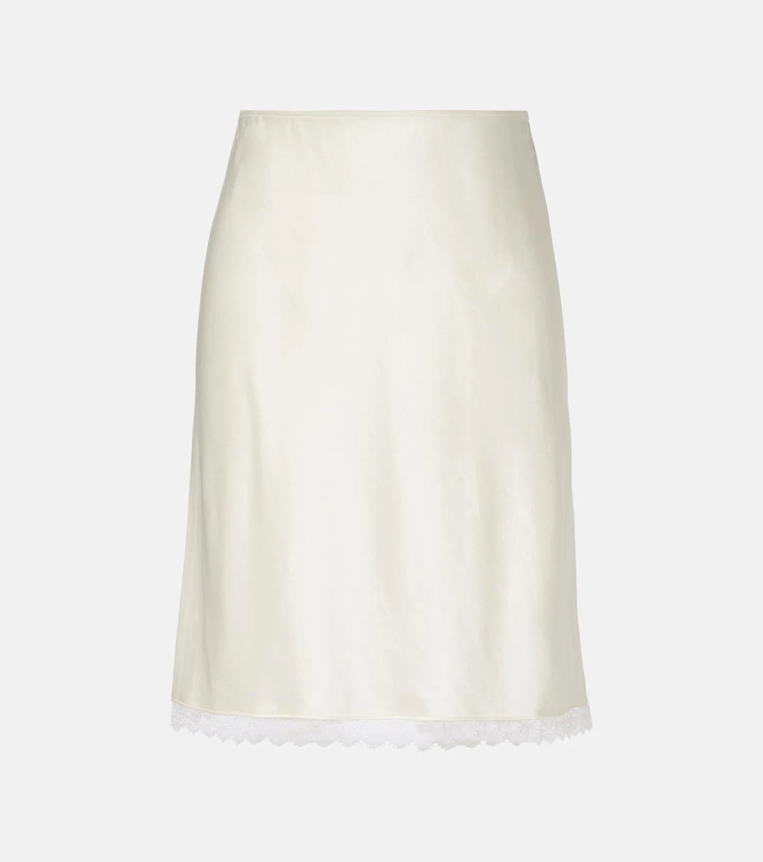 Leset - Barb lace-trimmed satin slip skirt
