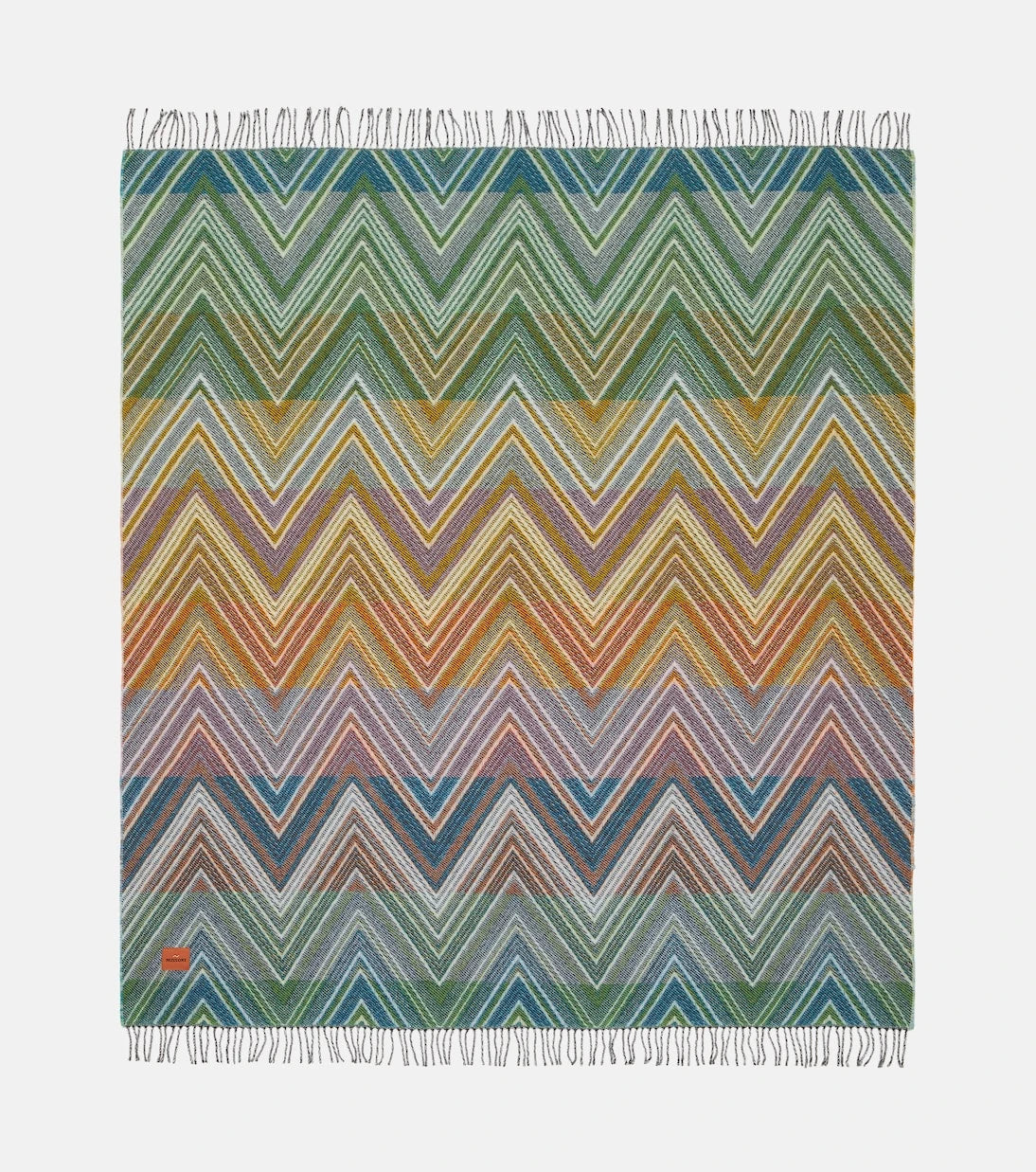 Missoni - بطانية صوف مضلعة بطبعة متعرجة (Zig Zag)