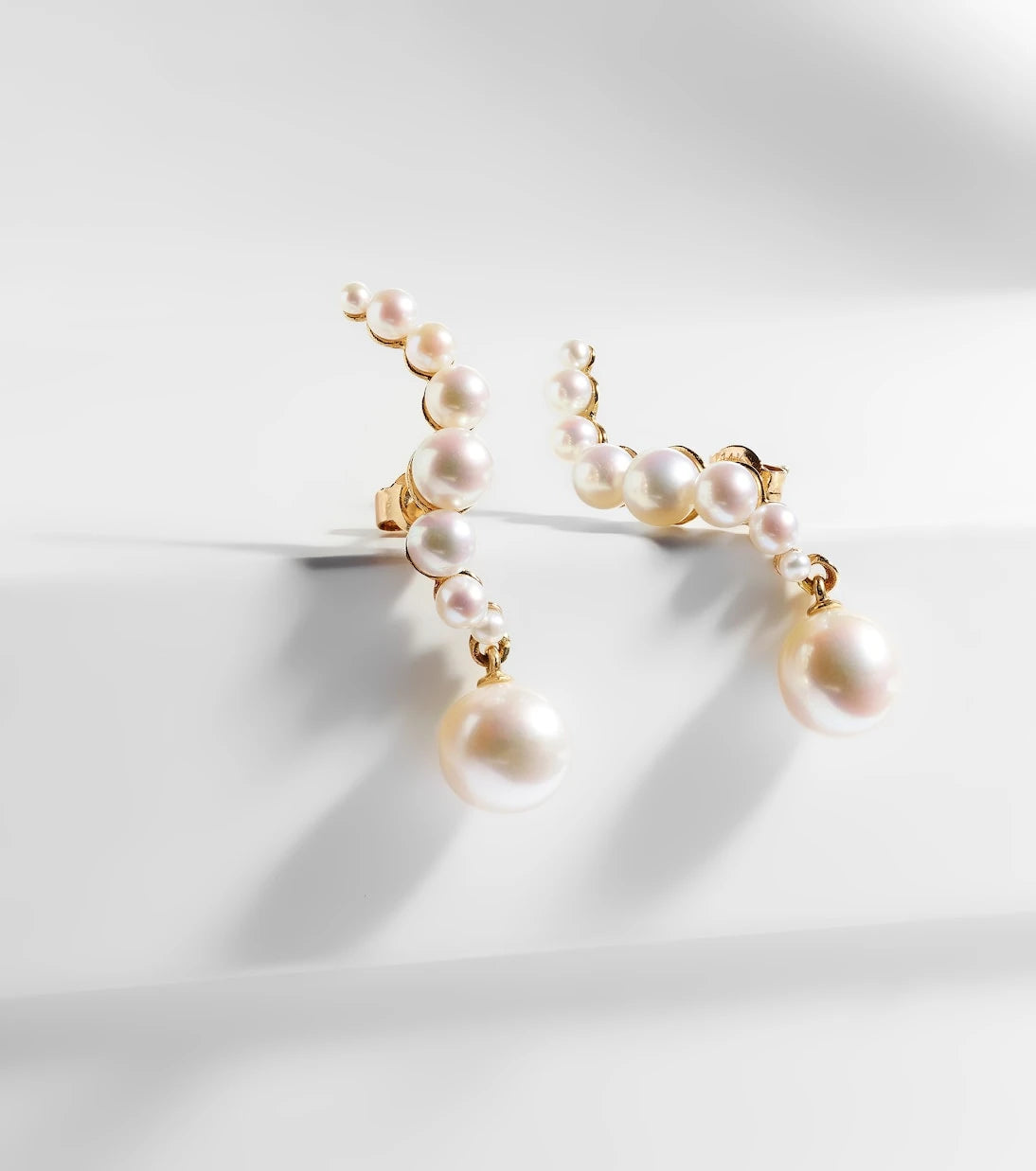 Mateo - 14kt gold drop earrings with pearls