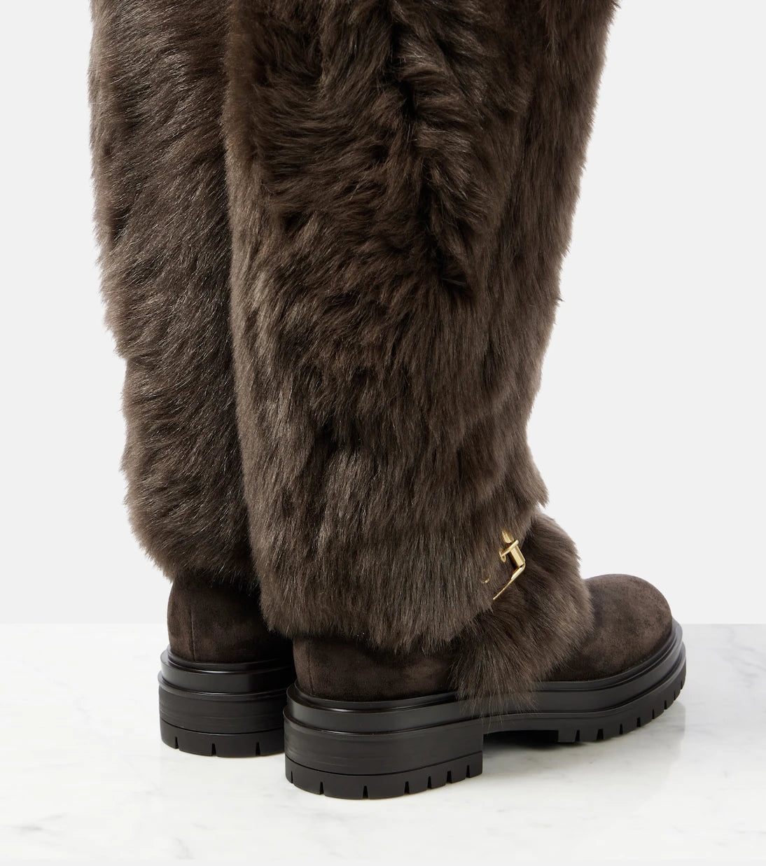 Gianvito Rossi - Maverick shearling and suede snow boots