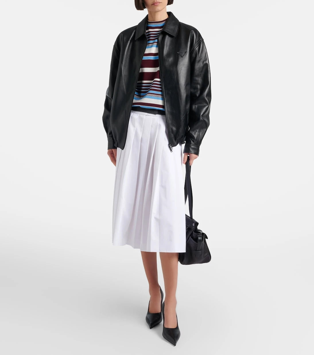 Prada - Leather blouson jacket