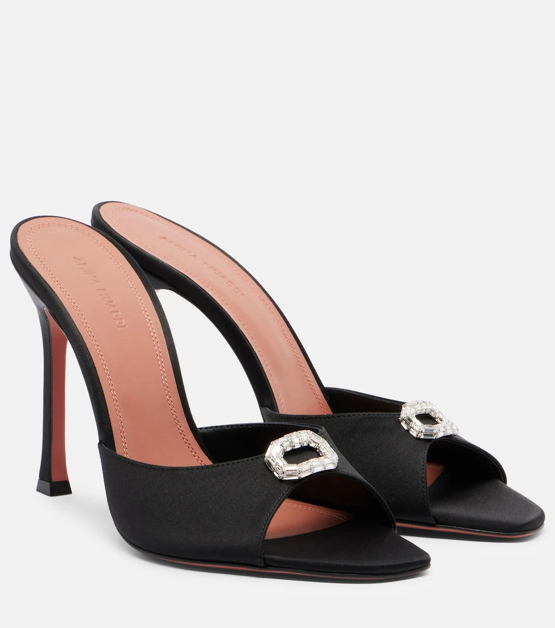 Amina Muaddi - Camelia embellished satin mules