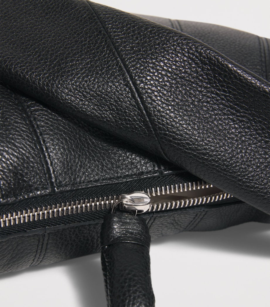 Medium Grained Leather Croissant Shoulder Bag