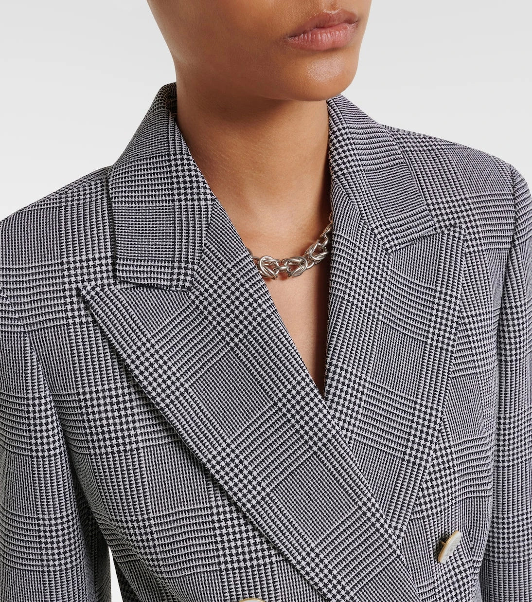 Max Mara - Prince of Wales check virgin wool blazer