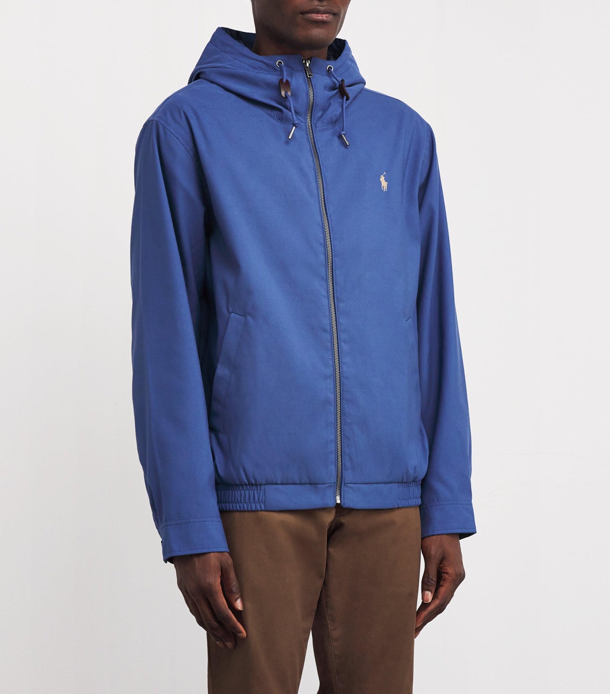 Polo Ralph Lauren Blue Water-Repellent Hooded Harrington Jacket