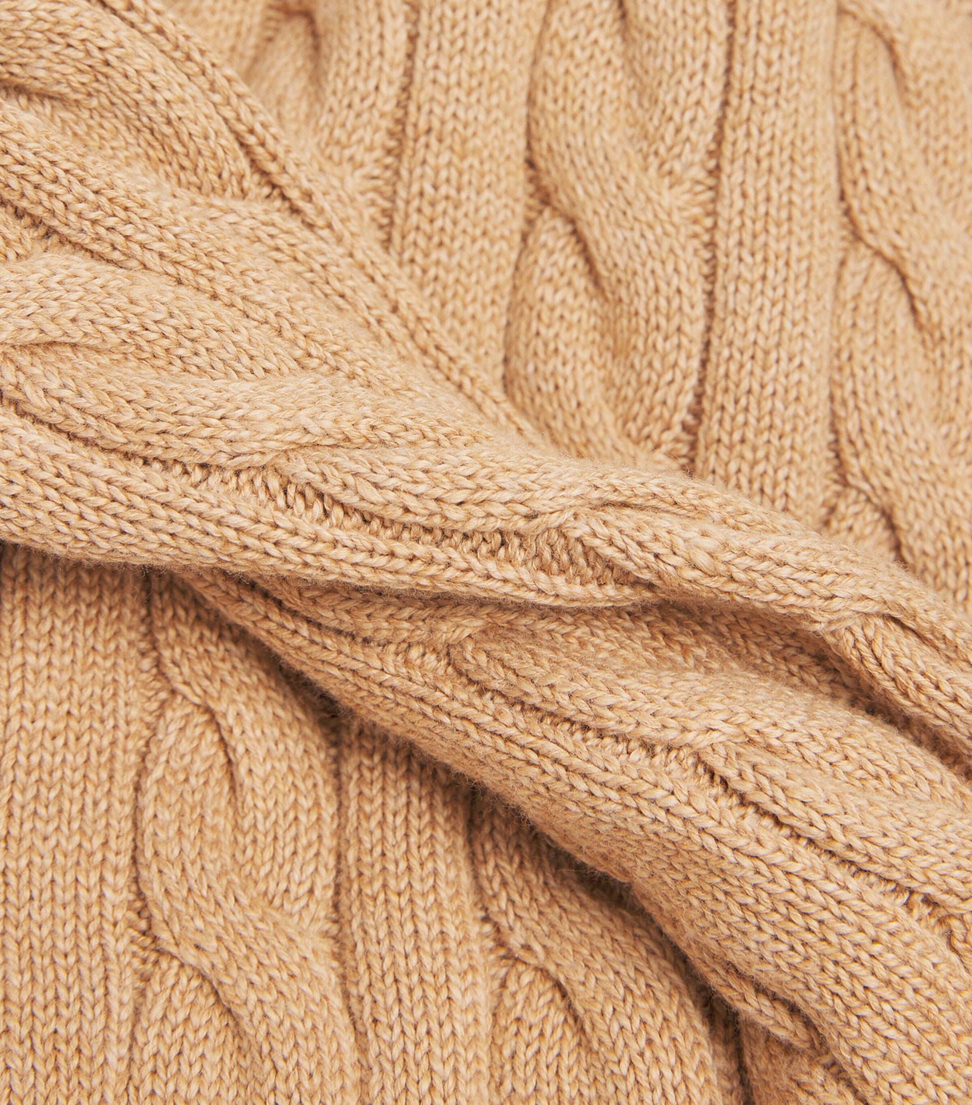 Brown Cotton Cable-Knit Logo Sweater