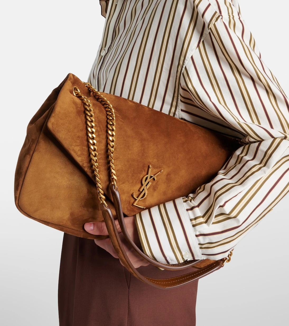 Saint Laurent - Calypso Large suede shoulder bag