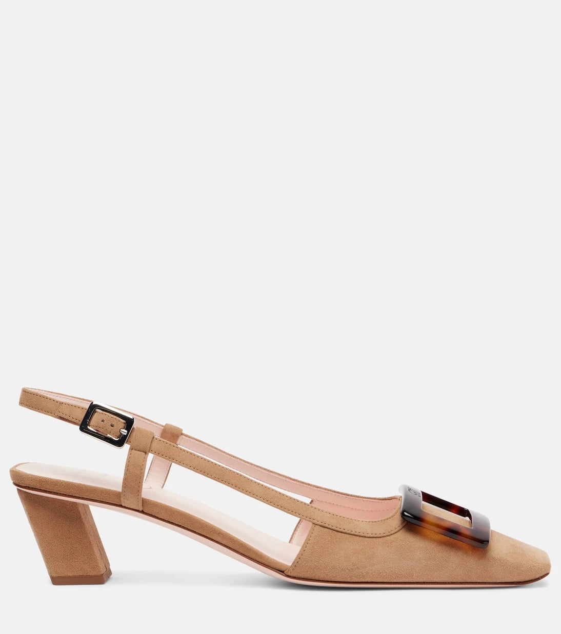 Roger Vivier - Belle Vivier 45 suede slingback pumps