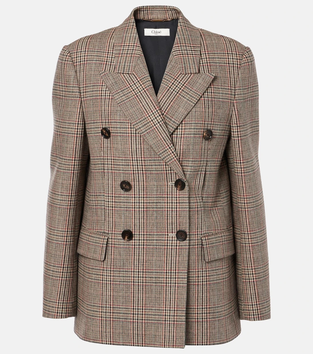 Chloé - Prince of Wales check wool-blend blazer