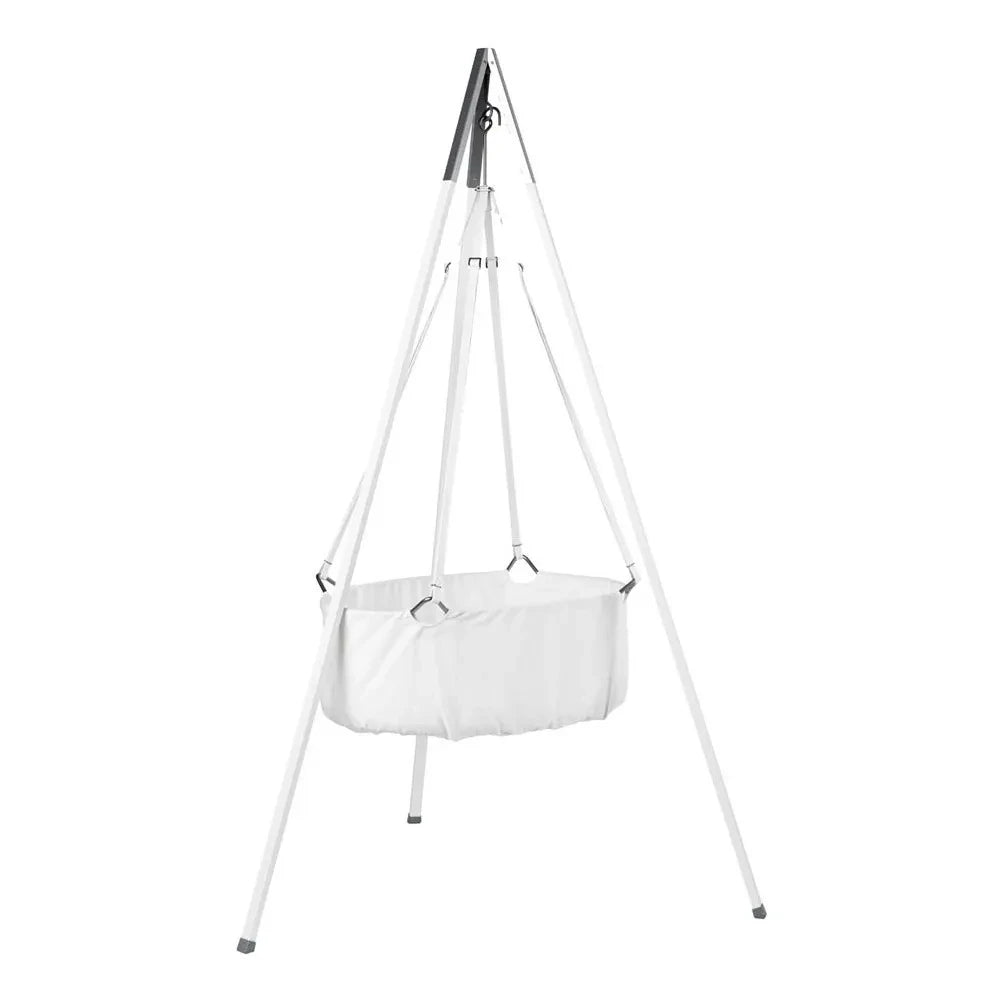 Leander - Complete cradle with stand, 83 x 50 cm | White