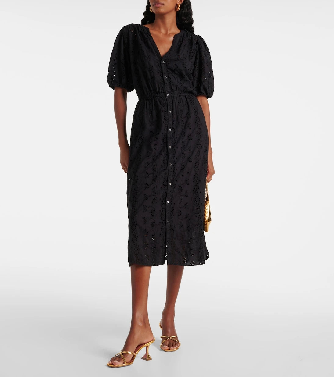 Velvet - Rorio embroidered cotton midi dress