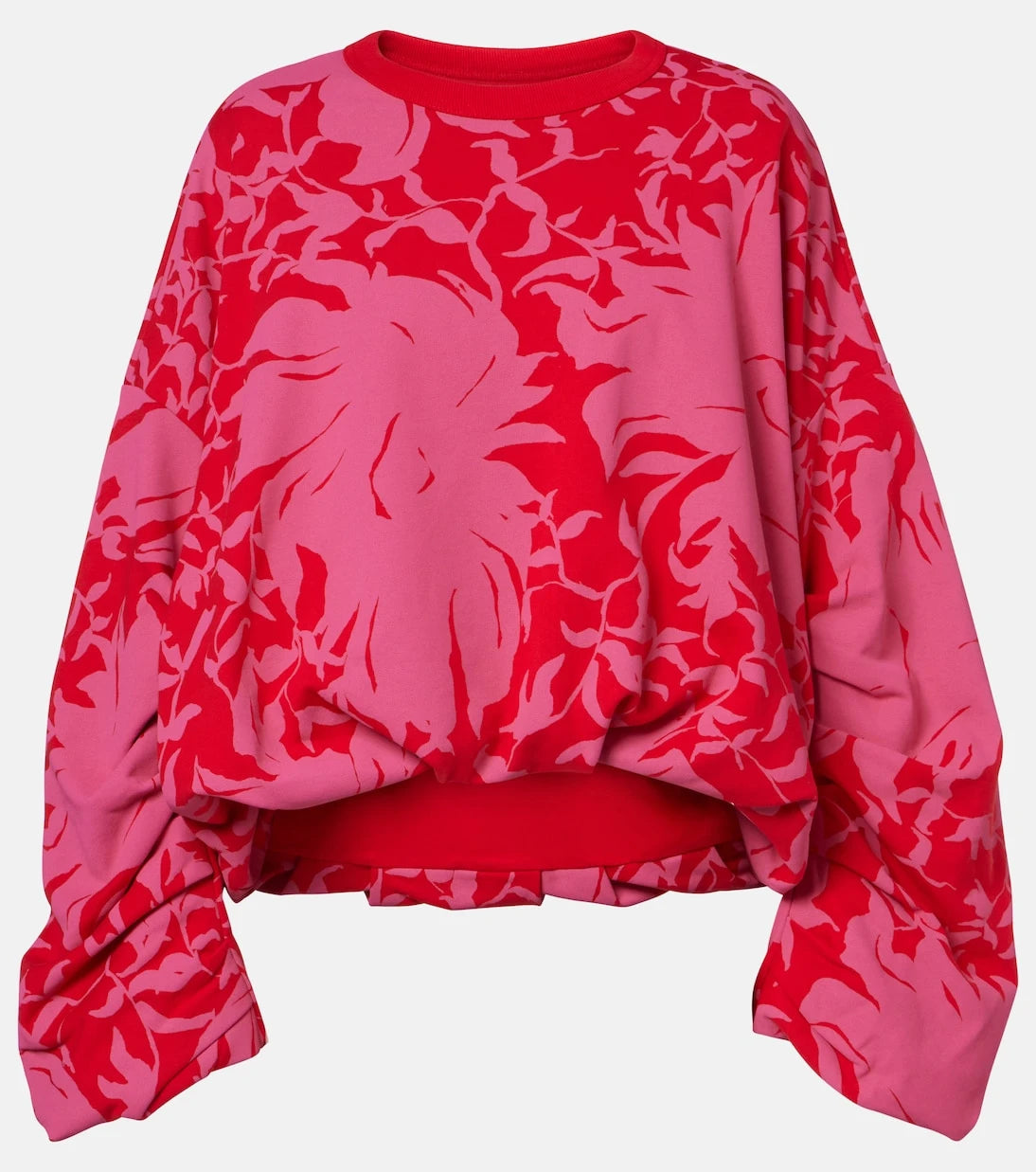 Dries Van Noten - Draped floral cotton jersey sweatshirt