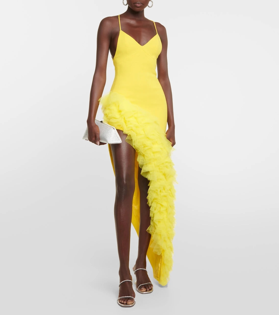 David Koma - Ruffled wool crepe midi dress