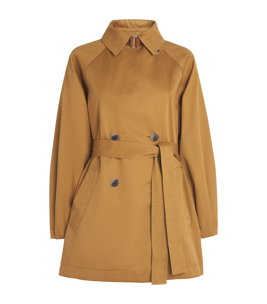 MAX&Co. Yellow Cotton Gabardine Trench Jacket