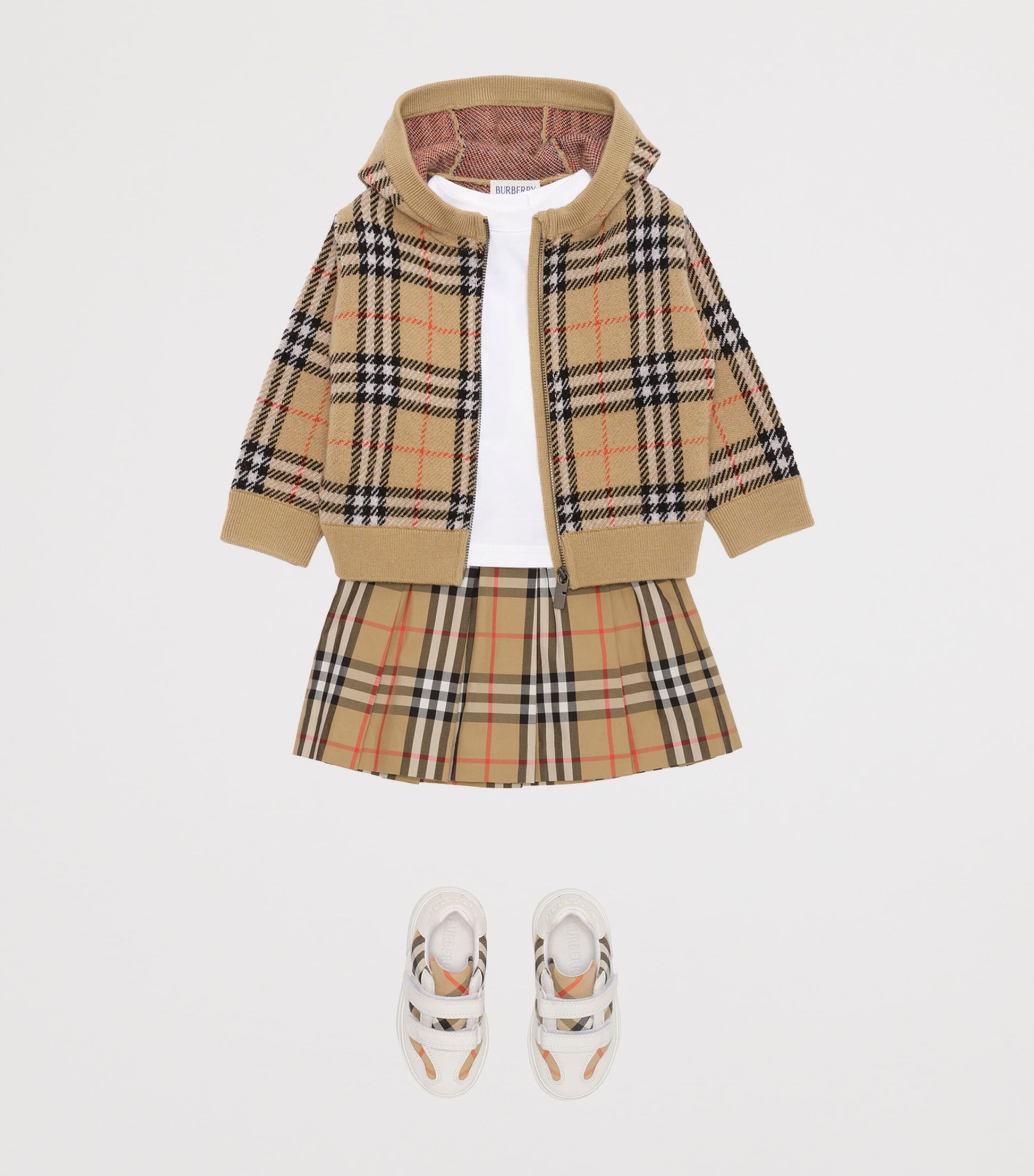 Burberry Kids Wool Check Zip-Up Hoodie (6-36 Months)