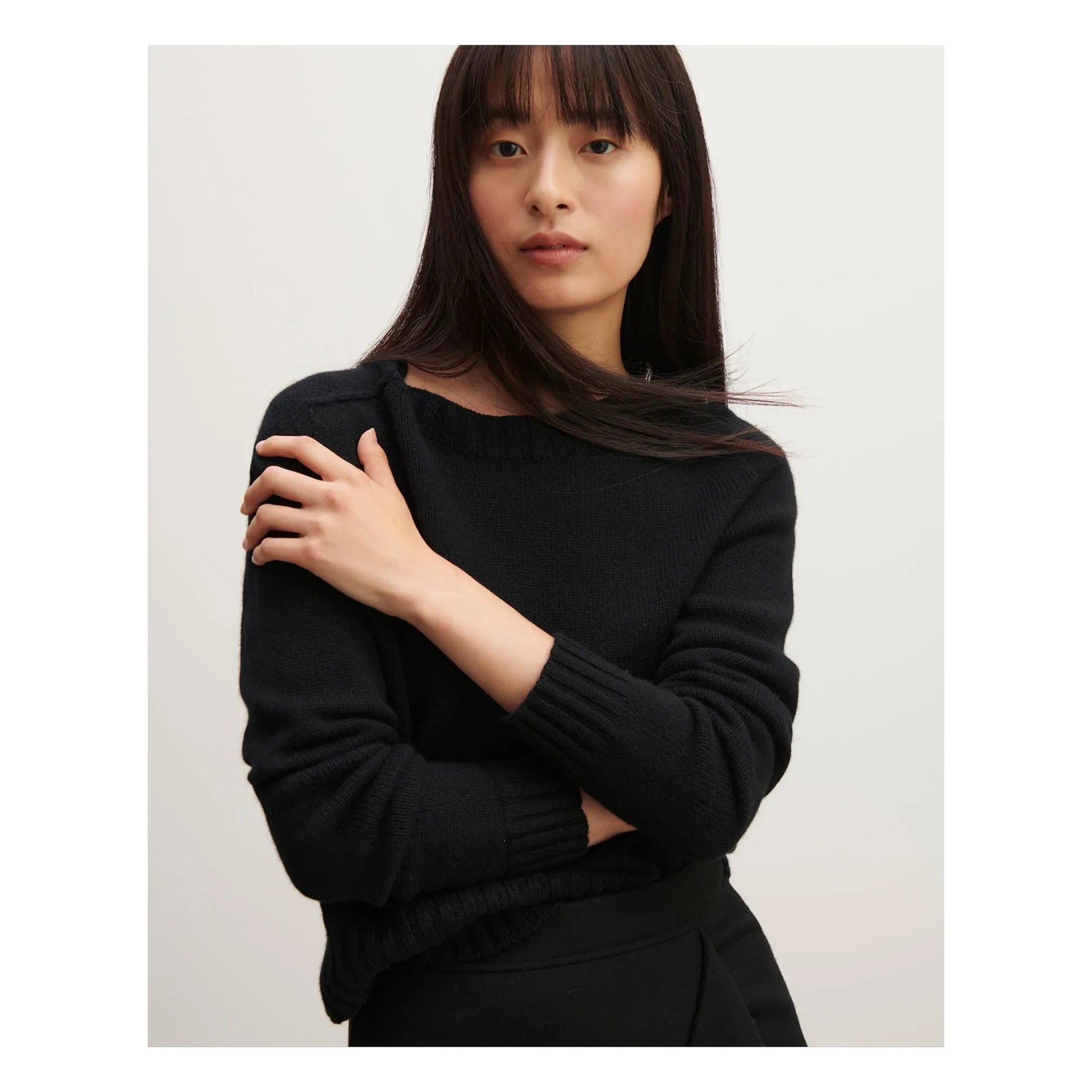 Bompard - Round Neck Sweater Hammer Sleeve Cashmere | Black