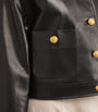 Black Cropped Nessy Leather Jacket